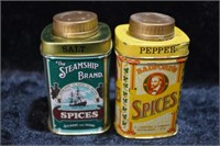 Vintage Steamship Brand Tin Can Salt & Pepper