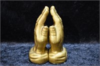 Vintage Gold Tone Praying Hands Salt & Peppers
