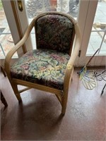 Wicker Short Back Cushioned Arm Chair