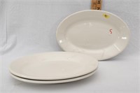 3 BUFFALO CHINA OVAL PLATTERS