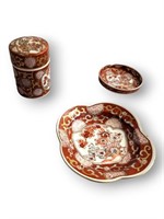 Asian bowls and tea jar