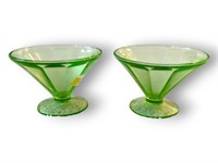 (2) Uranium Glass parfait Glasses
