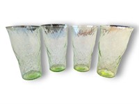 (4) Uranium Glass water Glasses
