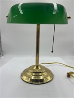 Bakers lamp vintage emerald glass shade