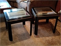 Pair Mirrored Top End Tables