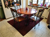 Dining Table & 4 Chairs Set, Area Rug