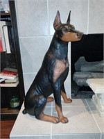 3 Doberman Dog Statues