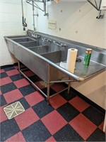 4 compartment  stainless steel sink