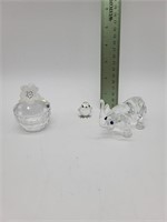 Crystal figurines and trinket box