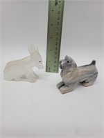 quartz and onyx hand carved figurines