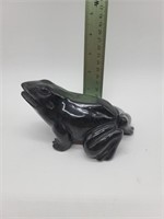 Hand carved serpentine frog