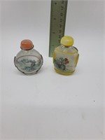 Reverse painted glass snuff bottles