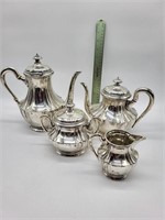 Antique scandinavian 830 silver tea set 1,618grams