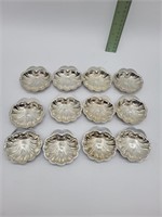 (12) sterling seashell dishes
