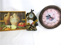 Rooster Decor,Clock,Serving Tray,Clock Not Tested