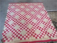 Hand Stitched Throw Quilt Tattered