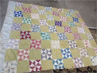 Hand Stitched Twin Quilt Tattered