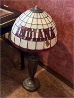 DAMAGED Indiana Hoosiers Stained Glass Shade Lamp