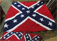 Twin Rebel Flag Design Bed Spread W/Pillow Cases