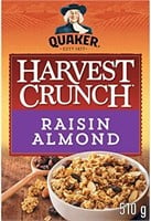 Pack of 6 QUAKER HARVEST CRUNCH Raisin & Almond