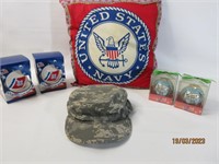 Navy Items Pillow