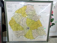 Framed Wilkes County GA. Map 30.5"x31.5"