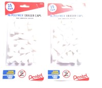 24 packs of eraser caps (25 each pack)