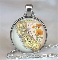 California Map Pendant Necklace