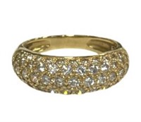 14k Gold Genuine 1.01ct Diamond Pave Ring