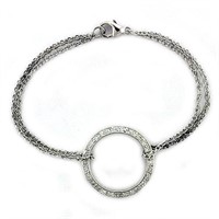 Trendy White Sapphire Circle Bracelet