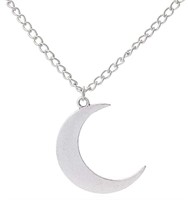 Antique Silver Crescent Moon Necklace
