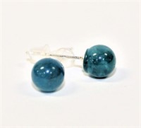 Natural 4mm Blue Apatite Post  Earrings