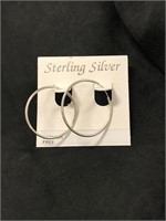 Sterling Silver 1" Hoop Earrings