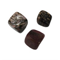 Genuine Rhodonite Tumble Stones (lot Of 3)