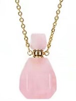 Genuine Pink Quartz Vial Necklace