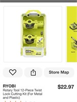RYOBI Rotary tool twist lock cutting kit(12 piece)