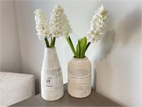 2PC VASES W/ FLORAL GREENERY