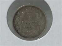 1881 (vf) Canadian Silver Five Cent