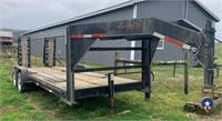 DELTA 20 FT GOOSE NECK TRAILER WITH DRIVE UP RAMPS