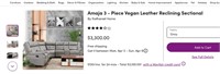 *Amaja 3 - Piece Vegan Leather Reclining Sectional