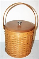 2003 Longaberger Lidded Ice Bucket Basket w/