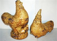 Lg. Rooster, Hen, Chick Family - Hollow Ceramic