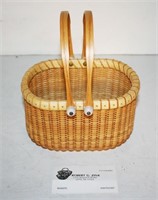 Nice Handled Robert Zink Nantucket Basket 7"L 8"H