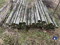 LOT OF 8 FT 4 INCH WOODEN FENCE POSTS. APROX 40