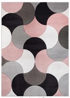 Pink Modern Geometric Shapes 7ft. 10IN. x 9 ft.