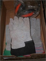 Leather Work Gloves & Hearing Protector (NIP)