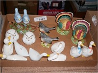 Vintage Turkey, Goose, Bird & Owl S & P Shakers &