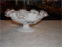 Vintage Fenton Silvercrest Pedestal Bowl