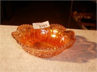Vintage Amber Carnival Sunflower Bowl