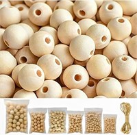 500 PCs New Unfinished Wood Beads for Crafting +